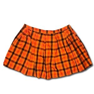 Hot Topic Orange Plaid Miniskirt